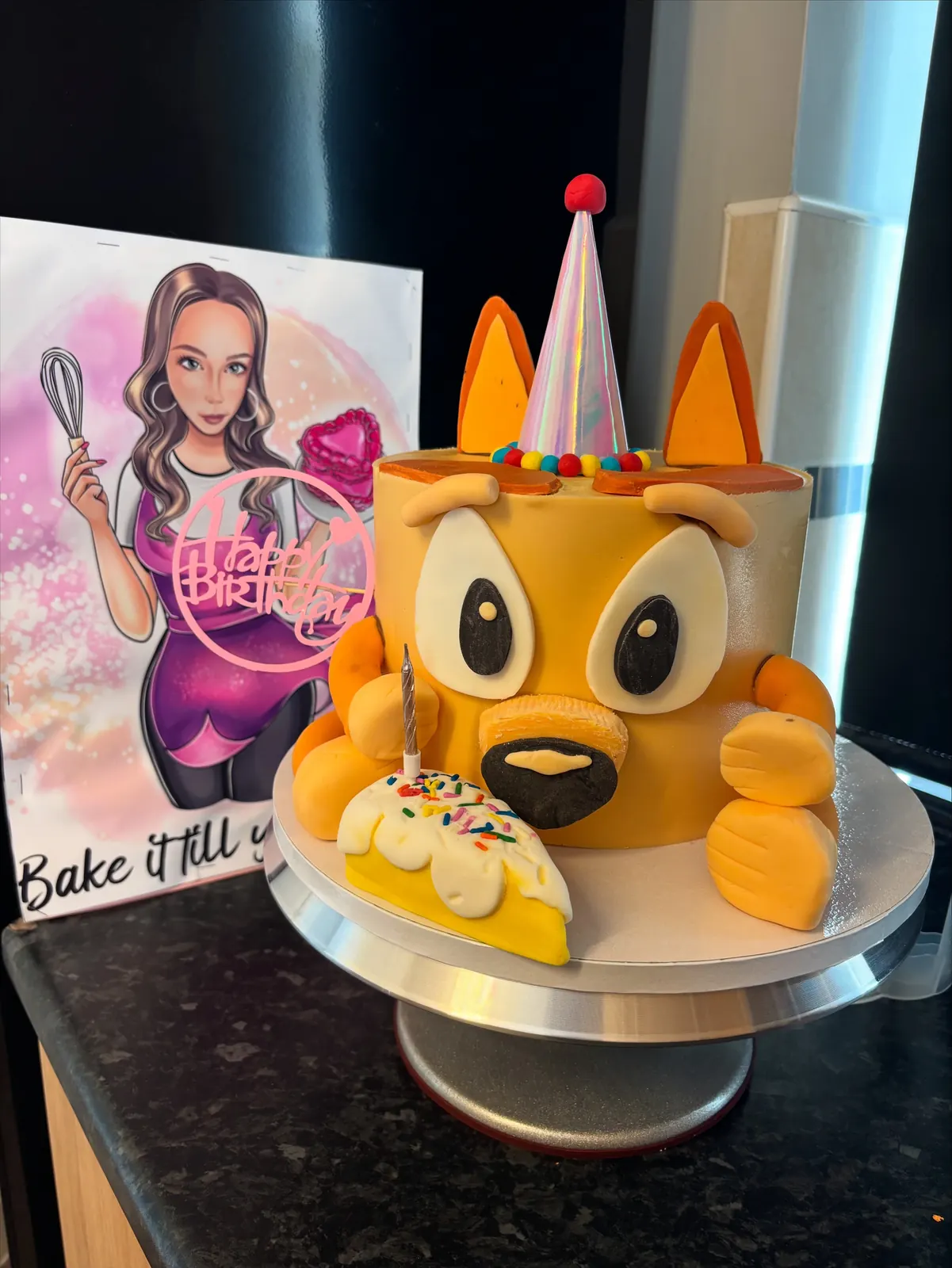 Dog face birthday cake