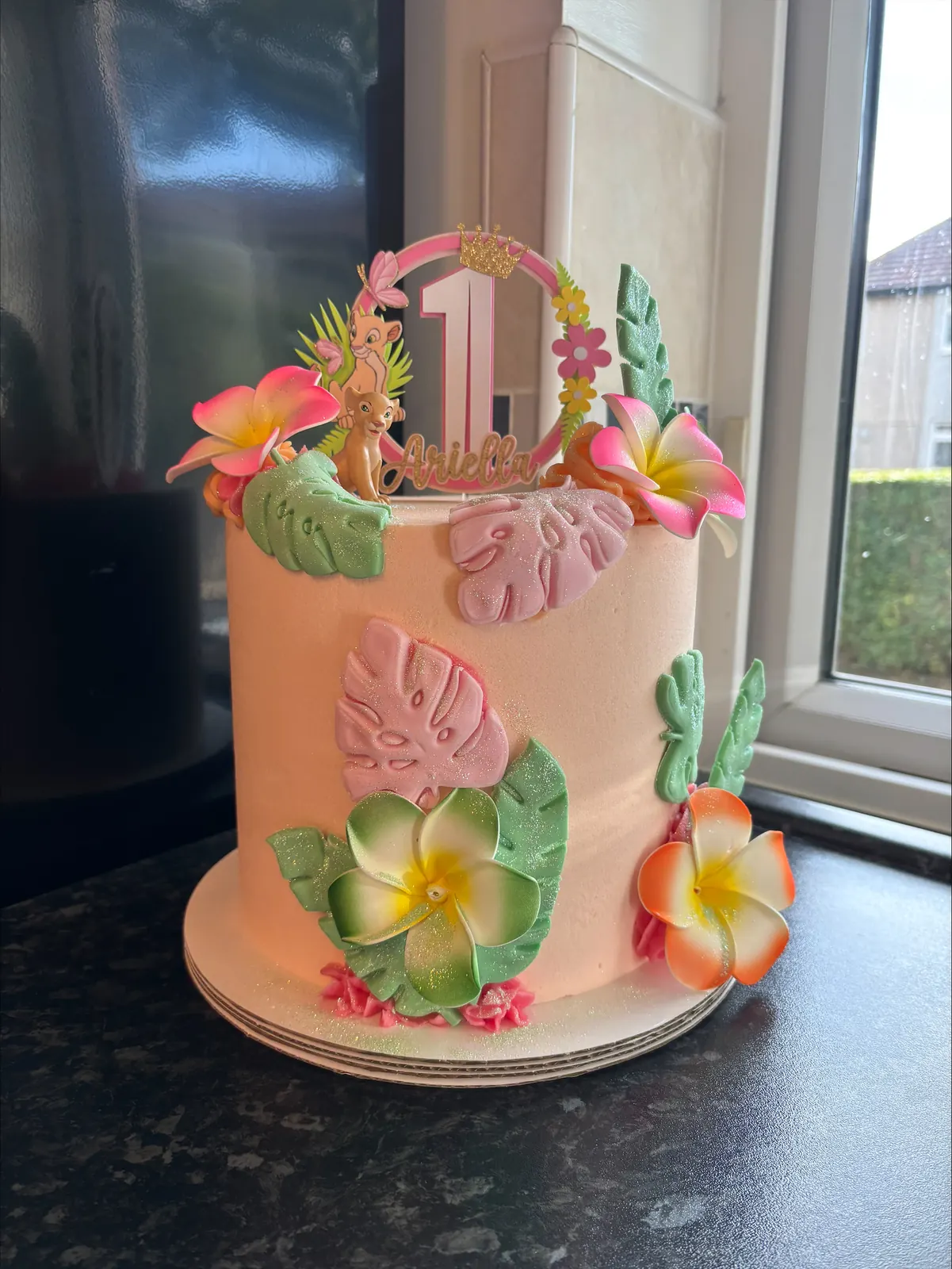 Pink garden floral cake